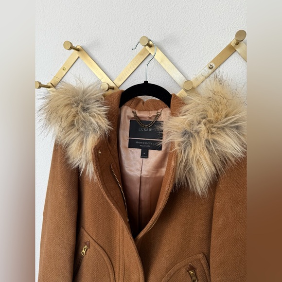 J.CREW Original Style Chateau Parka Stadium Cloth Wool Heather Acorn Size 4 - Picture 6 of 7